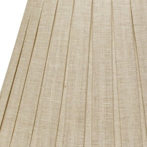 Homeroots 12" Cream Slanted Linen Lampshade With Box Pleat  Linen 469858