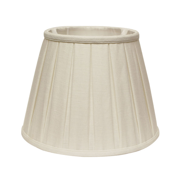 Homeroots 14" White Slanted Linen Lampshade With Box Pleat  Linen 469859