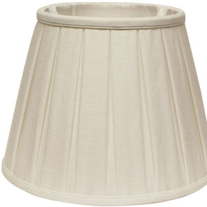 Homeroots 14" White Slanted Linen Lampshade With Box Pleat  Linen 469859