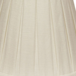 Homeroots 14" White Slanted Linen Lampshade With Box Pleat  Linen 469859