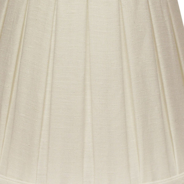 Homeroots 14" White Slanted Linen Lampshade With Box Pleat  Linen 469859
