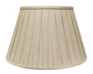 Homeroots 14" Cream Slanted Linen Lampshade With Box Pleat  Linen 469860