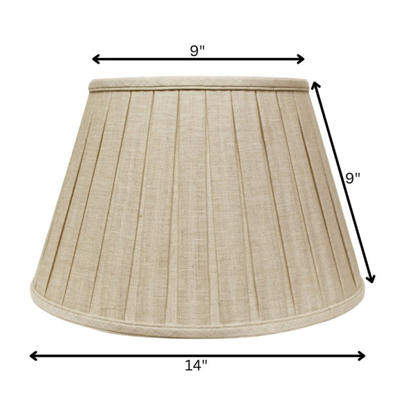 HomeRoots Cream Linen Pleated Empire Lamp Shade - Elegant Soft Glow for Living Rooms, Bedrooms & Studies 469860