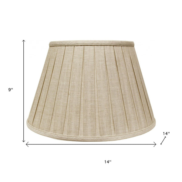 HomeRoots Cream Linen Pleated Empire Lamp Shade - Elegant Soft Glow for Living Rooms, Bedrooms & Studies 469860