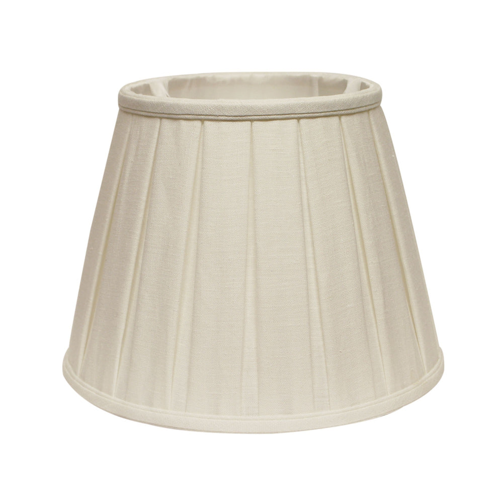 Homeroots 16" White Slanted Linen Lampshade With Box Pleat  Linen 469861