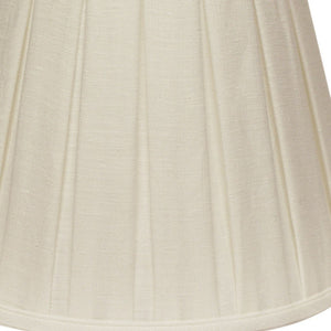 Homeroots 16" White Slanted Linen Lampshade With Box Pleat  Linen 469861