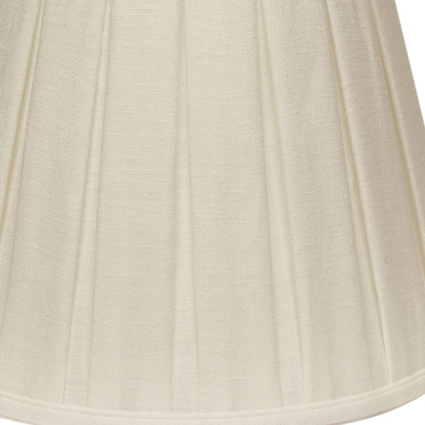 Homeroots 16" White Slanted Linen Lampshade With Box Pleat  Linen 469861