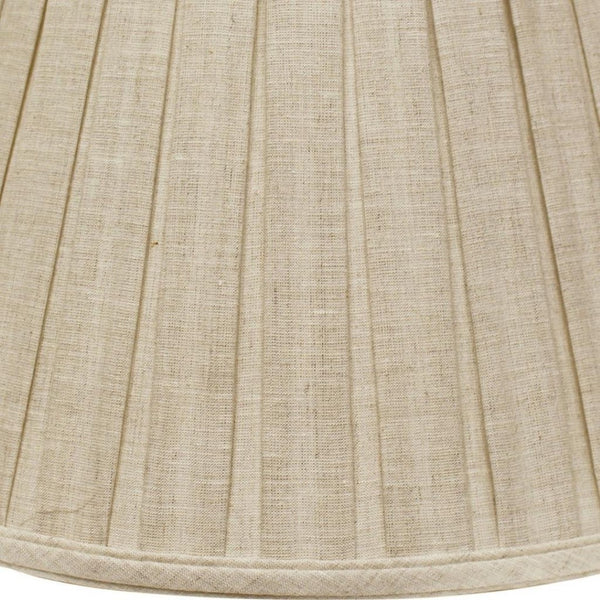 HomeRoots Cream Linen Pleated Empire Lamp Shade - Elegant Lighting Accent for Cozy Living Spaces & Bedrooms 469862