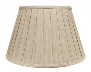 Homeroots 16" Cream Slanted Linen Lampshade With Box Pleat  Linen 469862