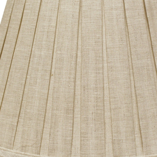 Homeroots 16" Cream Slanted Linen Lampshade With Box Pleat  Linen 469862