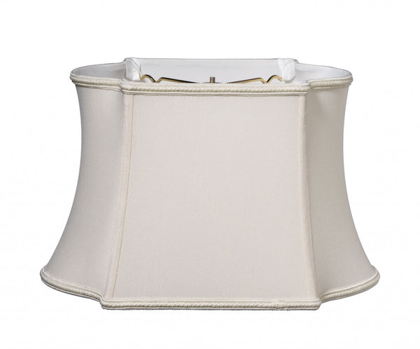 Homeroots 14" Cream Premium Oblong Shantung Lampshade  Shantung Silk 469868