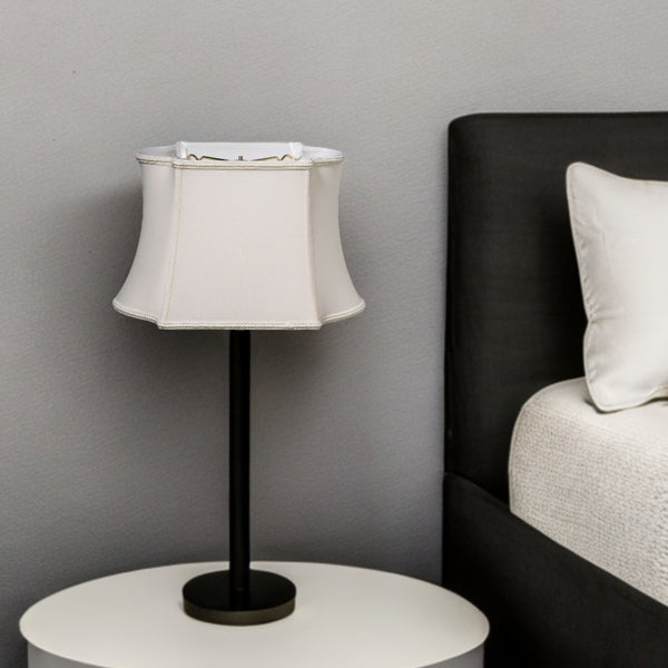 Homeroots 14" Cream Premium Oblong Shantung Lampshade  Shantung Silk 469868