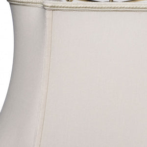 Homeroots 14" Cream Premium Oblong Shantung Lampshade  Shantung Silk 469868