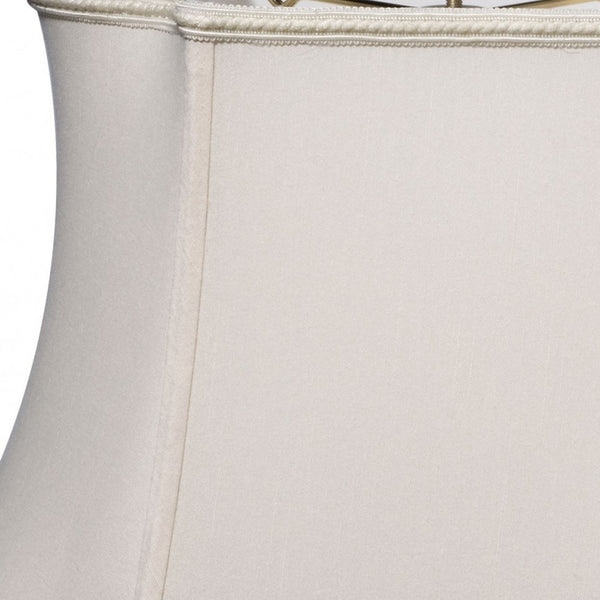 Homeroots 14" Cream Premium Oblong Shantung Lampshade  Shantung Silk 469868