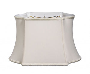 Homeroots 14" Cream Premium Oblong Shantung Lampshade  Shantung Silk 469868