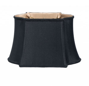 Homeroots 14" Black With Bronze Lining Premium Oblong Shantung Lampshade  Shantung Silk 469870
