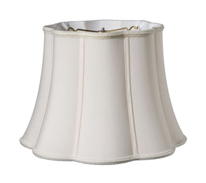 Homeroots 14" Cream Melon Scallop Shantung Lampshade  Shantung Silk 469878