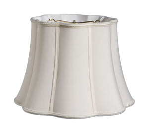 Homeroots 14" Cream Melon Scallop Shantung Lampshade  Shantung Silk 469878