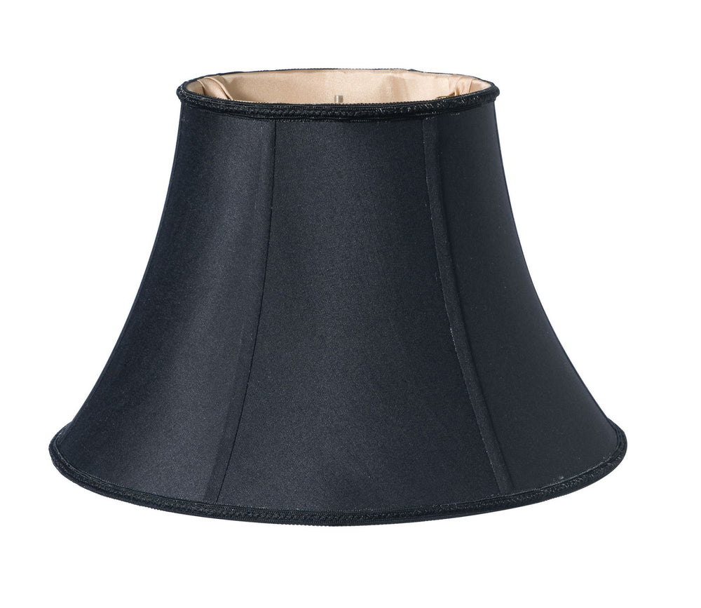 Homeroots 16" Black With Bronze Lining Slanted Oval Shantung Lampshade  Shantung Silk 469893