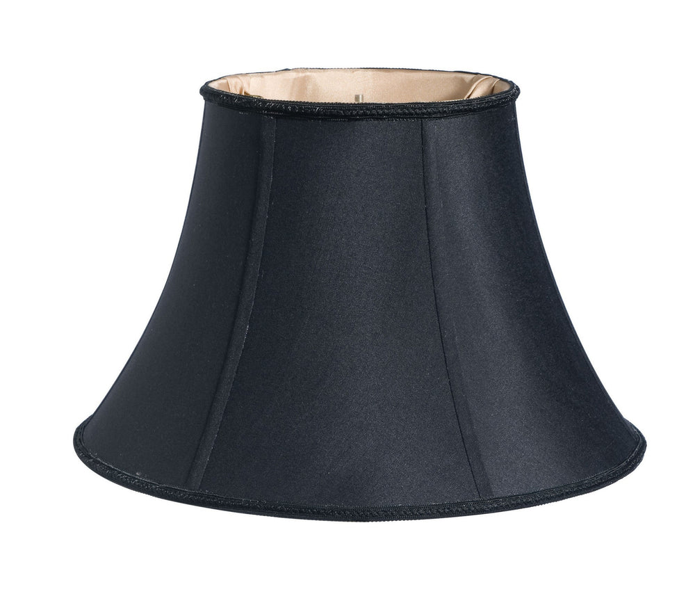 Homeroots 16" Black With Bronze Lining Slanted Oval Shantung Lampshade  Shantung Silk 469893