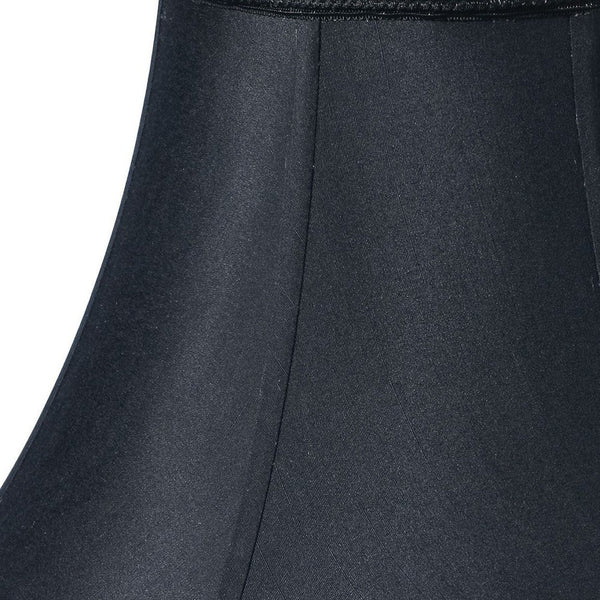 Homeroots 16" Black With Bronze Lining Slanted Oval Shantung Lampshade  Shantung Silk 469893