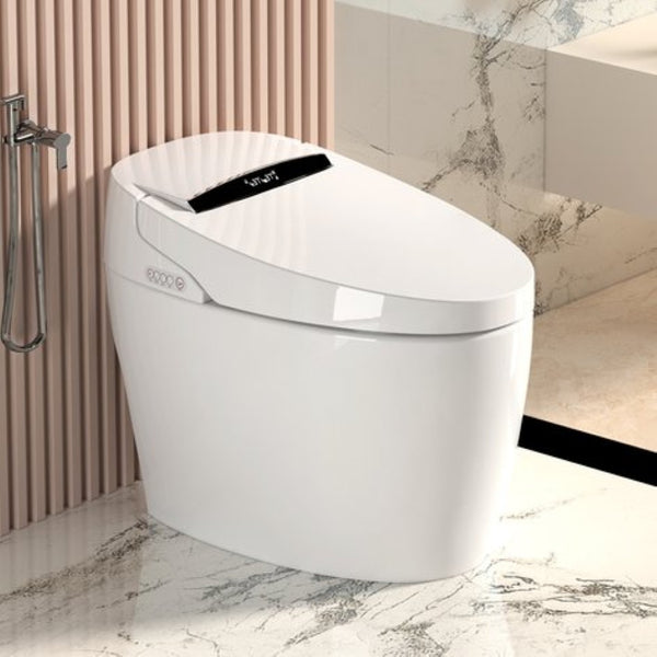 English Elm Smart Bidet Toilet with Auto Open Seat Heated Wash Warm Air Dry and Remote W3133P384770