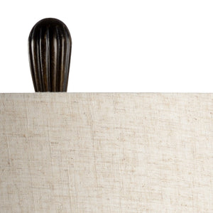 Wildwood Fig Moss-Glazed Ceramic Lamp With Natural Linen Shade, Brushed Black Base For Rustic-Modern Glow 46993