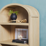 Chantelle Modern Arched Bookcase with Open Shelves Coastal Oak WECHA41OS1CO0 Walker Edison