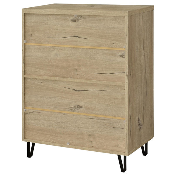 English Elm Clackamas Engineered Wood Shoe Cabinet with Hairpin Legs and Matte Gold Hardware White Oak B062P440406