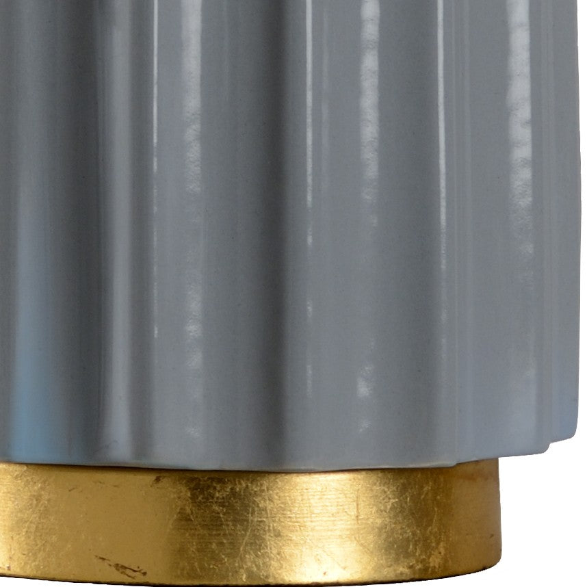 Wildwood Mythos Slate Crackle Lamp With Hand-Applied Gold Leaf Accents — 27.5" Ceramic Table Lamp, Ambient Light 46996