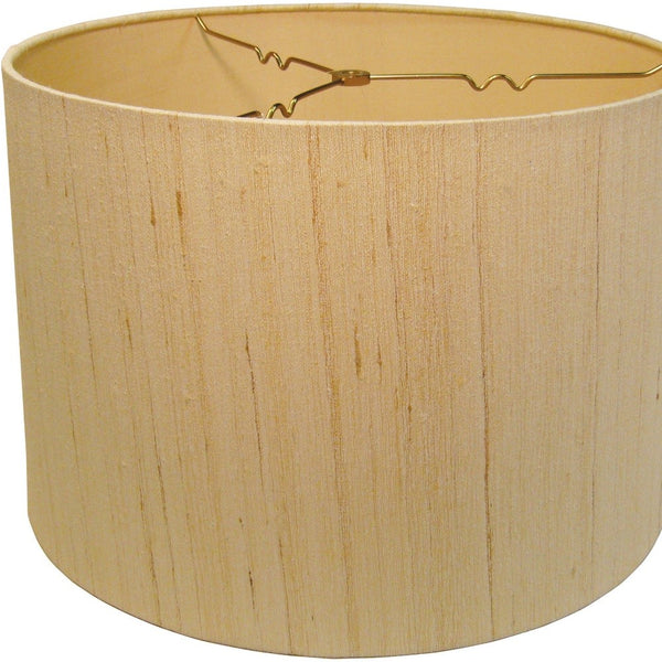 Homeroots 14" Inherent Slanted Drum Raw Silk Lampshade  Silk 469971