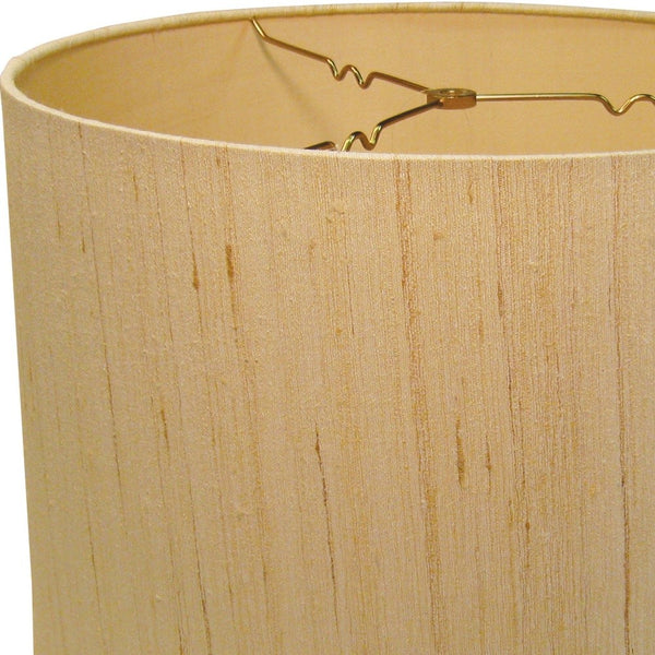 Homeroots 14" Inherent Slanted Drum Raw Silk Lampshade  Silk 469971