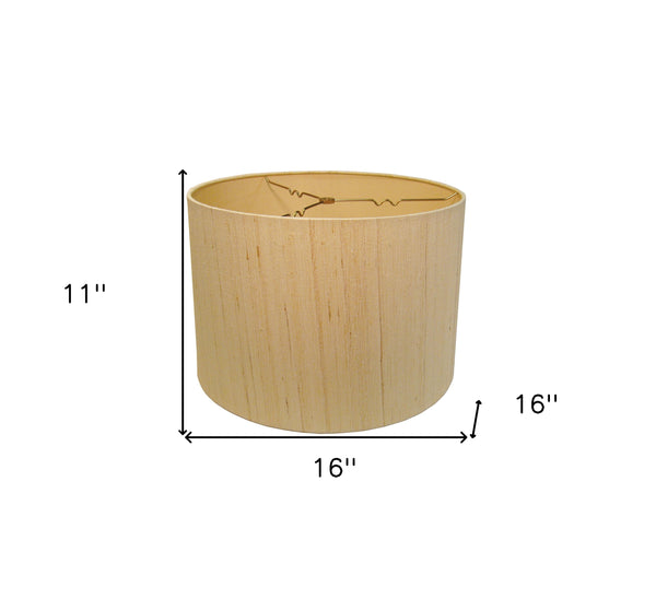 Homeroots 16" Inherent Slanted Drum Raw Silk Lampshade  Silk 469972
