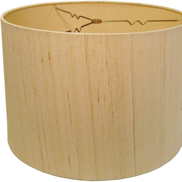 HomeRoots Natural Silk Drum Lamp Shade - Elegant Lighting Solution for All Spaces, Timeless Design & Warm Glow 469973
