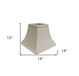 Homeroots 14" Ivory Square Bell No Slub Lampshade  No Slub Innsbruck 469993