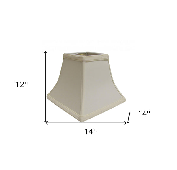 Homeroots 14" Ivory Square Bell No Slub Lampshade  No Slub Innsbruck 469993