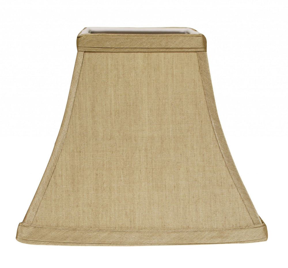 Homeroots 14" Pale Brown Square Bell No Slub Lampshade  No Slub Innsbruck 469995