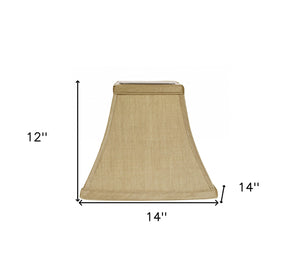 Homeroots 14" Pale Brown Square Bell No Slub Lampshade  No Slub Innsbruck 469995