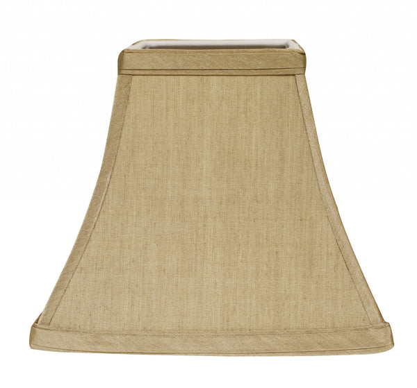 Homeroots 14" Pale Brown Square Bell No Slub Lampshade  No Slub Innsbruck 469995