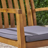 Christopher Knight Home® - Noble House - Colmena Outdoor Acacia Wood Rustic Rocking Chair With Cushion,Teak And Dark Gray