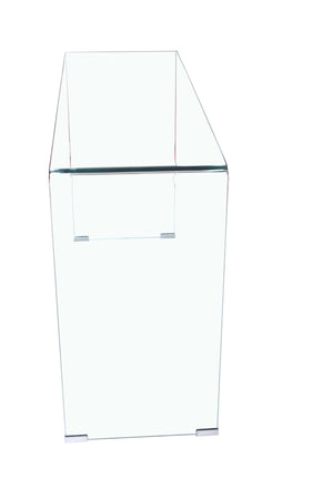 English Elm Glass Console Table - Sleek Tempered Glass Design With Rounded Edges For Modern Elegance & Versatility W1718P234156