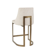 Madison Park Bryce Modern/Contemporary 26"H Upholstered Counter Stool with Metal Base MP104-1238 Cream