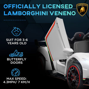 English Elm Aosom Lamborghini Veneno 12v Kids Ride on Car with Butterfly Doors and Remote W2225P217166