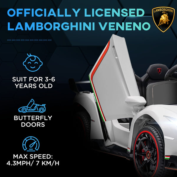 English Elm Aosom Lamborghini Veneno 12v Kids Ride on Car with Butterfly Doors and Remote W2225P217166