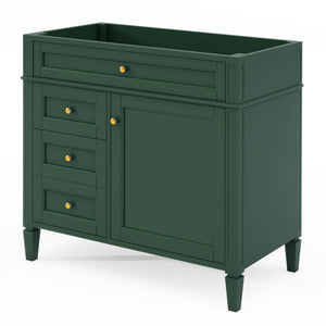English Elm 36'' Bathroom Vanity – Modern Solid Wood Storage Cabinet With 2 Drawers, Tip-Out Drawer & Customizable Design N710P256582F