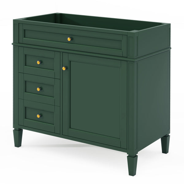 English Elm 36'' Bathroom Vanity – Modern Solid Wood Storage Cabinet With 2 Drawers, Tip-Out Drawer & Customizable Design N710P256582F