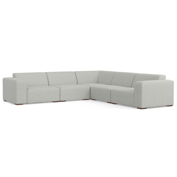 English Elm Rex Modular Corner Sectional with Performance Fabric Seating for Five in Grey B136P199214