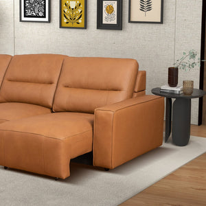 English Elm Grant Power Convertible Sofa Top Grain Leather Mid Century Queen Sleeper B183S00121