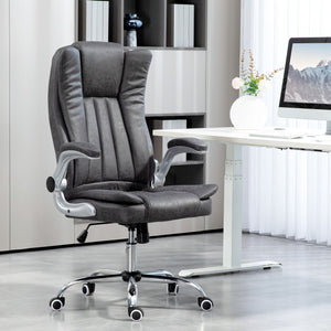 English Elm Homcom Executive Office Chair - High Back Microfiber With Adjustable Height, Tilt, And Padded Arms W2225P250018