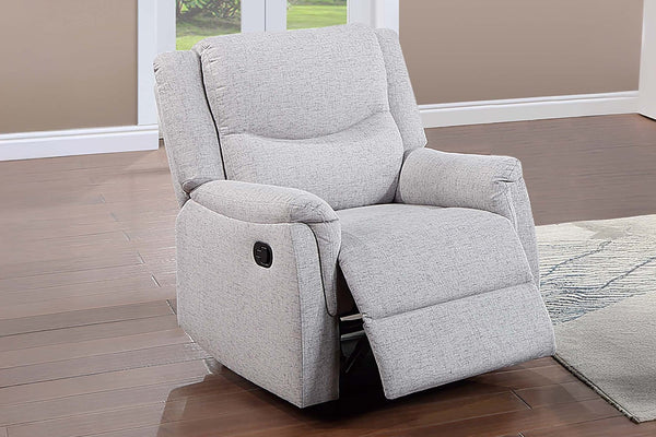 English Elm 1pc Manual Recliner Burlap Fabric Upholstered Padded Armrests Living Room Lounge Chair Gray B011P466438
